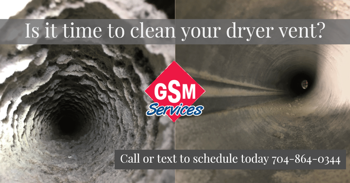 GSM did a dryer vent cleaning in Alexis, NC. Here's the before and after pictures!