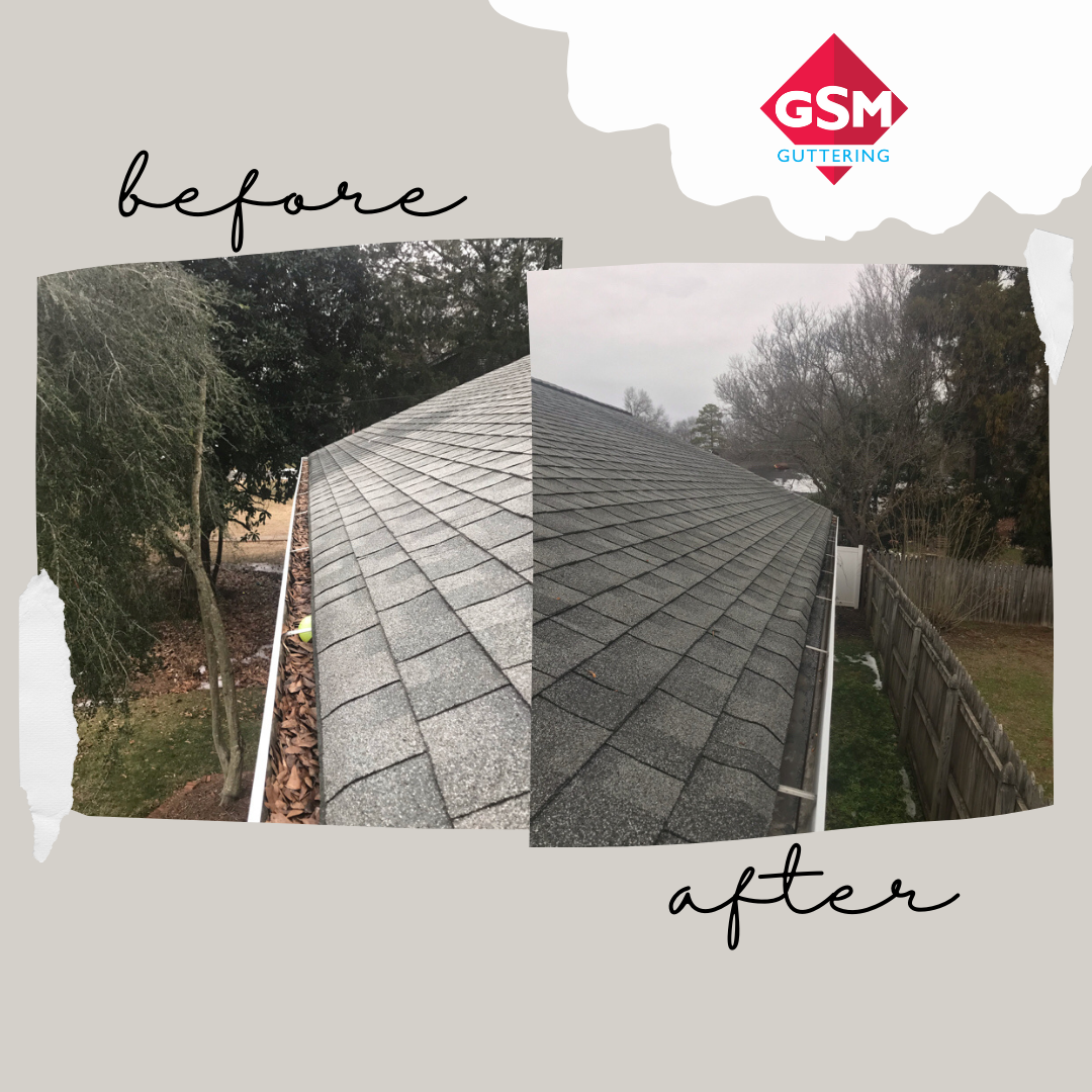 Gutters Cleaning Before & After